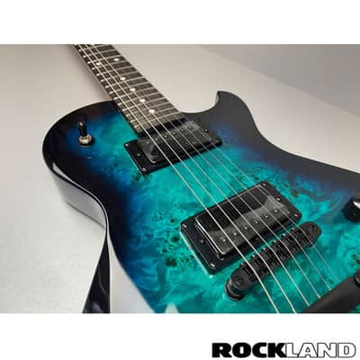 Schecter Solo II Standard Ocean Blue Burst Burl image 5