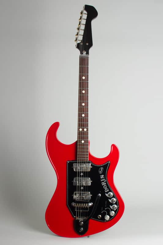 Wandre  Doris Solid Body Electric Guitar (1966), black gig bag case. image 1
