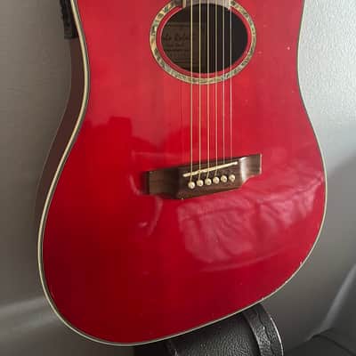 Carlo Robelli BW-F414THCE Thin-Body Acoustic Electric Guitar - Red Gloss image 2