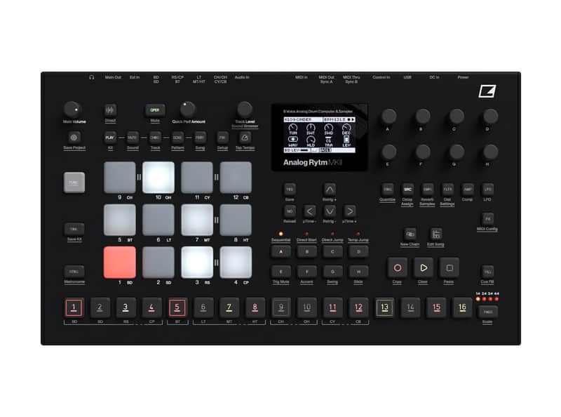 Elektron Analog Rytm MKII 8 Voice Drum Computer + Sampler (Black) image 1