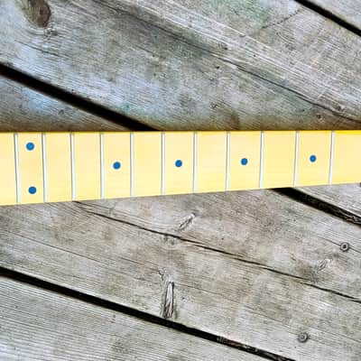 21 fret Canadian maple vintage tint gloss guitar neck T style truss rod access steel frets diy image 6
