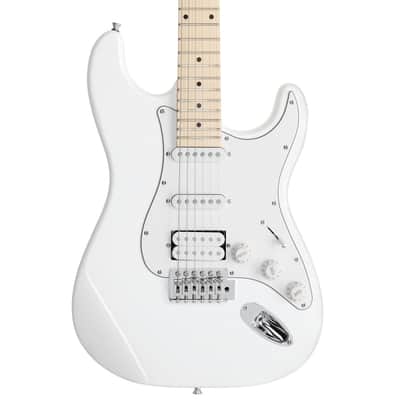 Glarry White GST Electric Guitar HSS Pickups w/20W Amplifier image 3