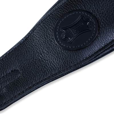 Levy's 3" wide black garment leather guitar strap. image 3