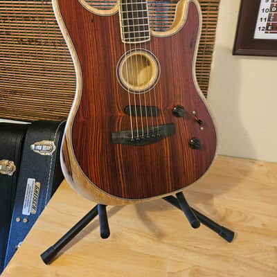 Fender Limited Edition Acoustasonic Electric Guitar Natural Cocobolo 2020 - Natural Cocobolo Wood image 10