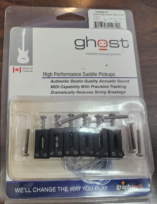 Graph Tech Ghost  Pickups Strat and Tele 7 String w ResoMax Saddles Midi Capable image 1