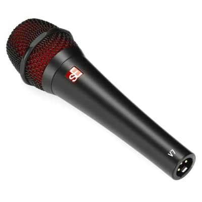 Liquid Audio sE Electronics V7 Supercardioid Dynamic Vocal Microphone in Black Finish Bundle w/Pig Hog PHM10 8mm Mic Cable Polishing Cloth image 5