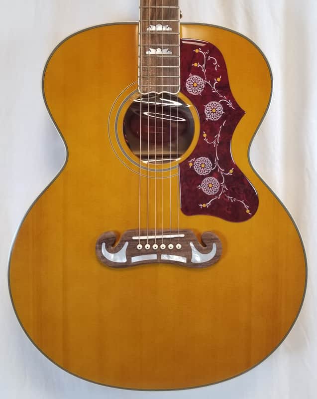 Epiphone Masterbilt J-200 all Solid Wood Acoustic Electric Guitar Aged Antique Natural Gloss Bild 1