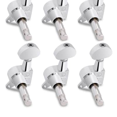 Sealed String Tuning Pegs Tuning Keys Grover Machine Heads Tuners for Electric Guitar or Acoustic Guitar 6 In Line for Right Handed Half Round Chrome., TP 06-CR-6R image 2
