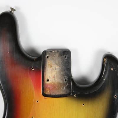 1969 Vintage Fender Jazz Bass Alder 4-Bolt Sunburst BODY ~Original Finish~ 1960s USA Early-CBS image 2