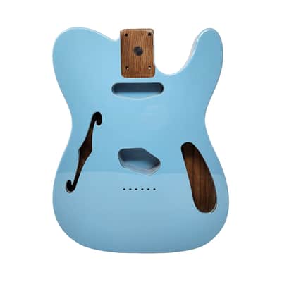 Brio 69 Telecaster Thinline SS Roasted Ash Body Semi-Hollow Sonic Blue image 4