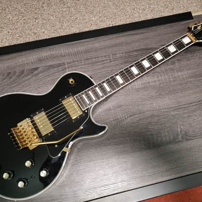 Burny Les Paul Cstom with Floyd Rose 2000's - Black image 1