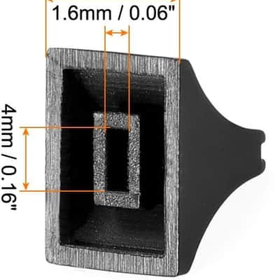 Mixer Fader Cap Straight Sliding, [for 4mm Shaft Switch Cap] - Plastic/Black/ 10Pcs image 2