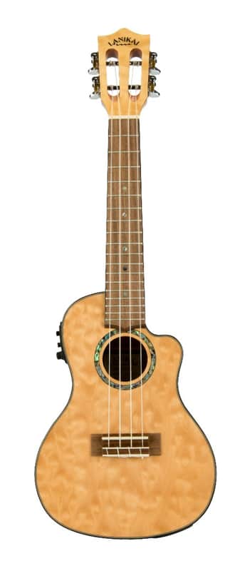 Lanikai Model QM-NACEC Quilted Maple Cutaway Electric Acoustic Concert Ukulele image 1