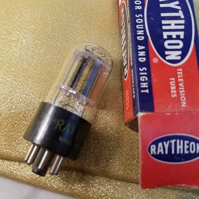 Raytheon perfect Matched Pair (2) 6SN7GT tNOS AT1000 TESTED Vacuum Tubes Support rods rugged dual triode 1949-1954 image 1