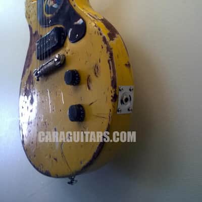 Johnny Thunders - Guitar - tribute - Junior Double Cutaway - TV Yellow - Relic image 7