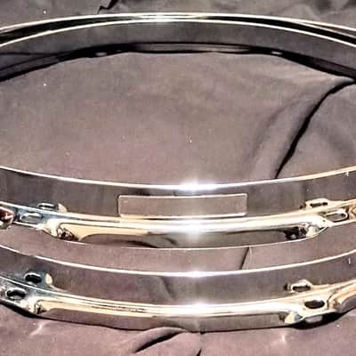 UNMARKED SNARE DRUM HOOP SET (PAIR WITH TOP/BOTTOM)-CHROME-FREE SHIP TO CUSA! image 4