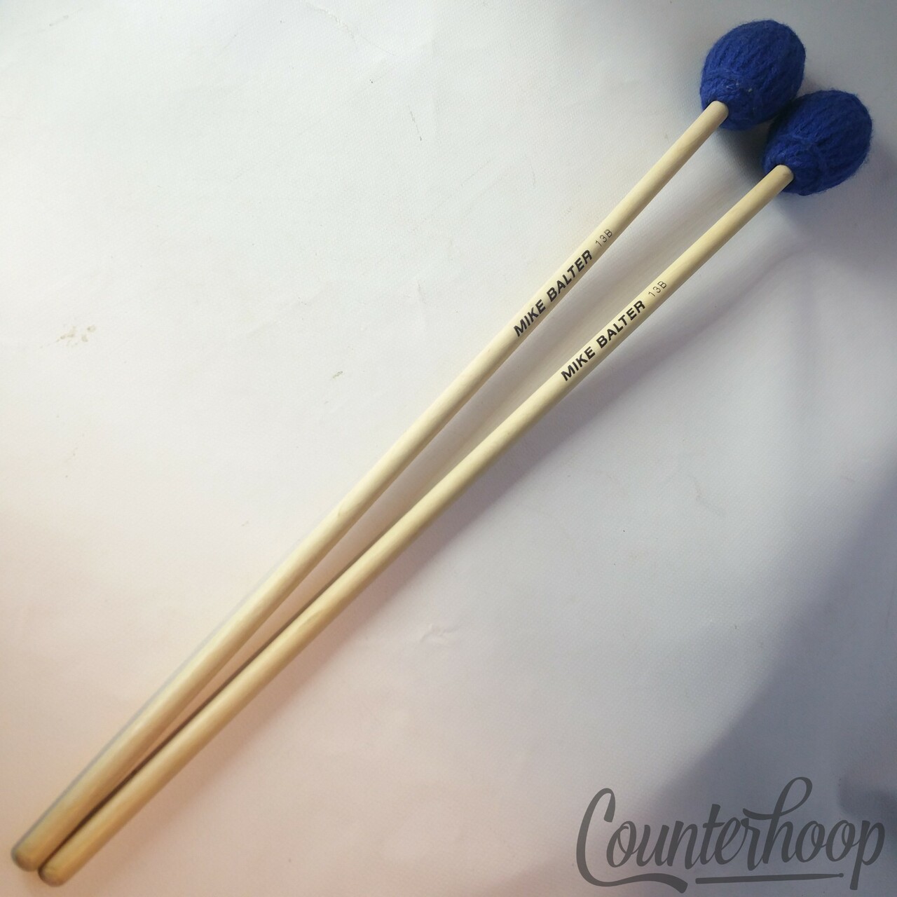 Mike Balter Mallets 2x Ensemble Series Birch Handle Marimba 13B Medium Blue Yarn — main photograph