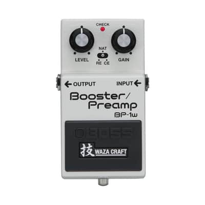 Boss BP-1W Booster/Preamp Guitar Effects Pedal with Waza Crafting, CE, RE, and NAT Modes, and Selectable Input Buffers image 1