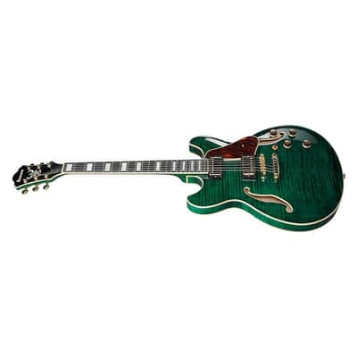Ibanez AS93FM AS Series Artcore Expressionist Semi-Hollow Electric Guitar - Transparent Moss Green image 6