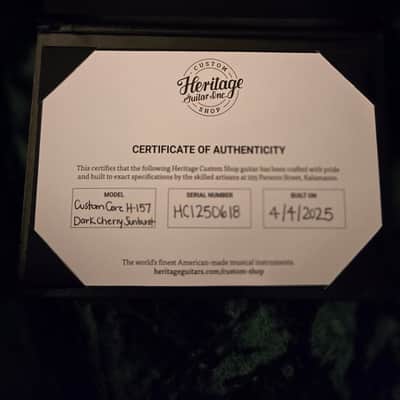 MINTY!!! 2025 Heritage Custom Core H-157- Dark Cherry image 17