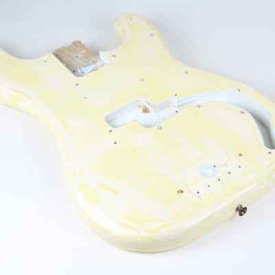 1976-1977 Vintage Fender Precision Bass Olympic White/Blonde ~Refin~ 4-Bolt BODY PBass 1970s USA image 7