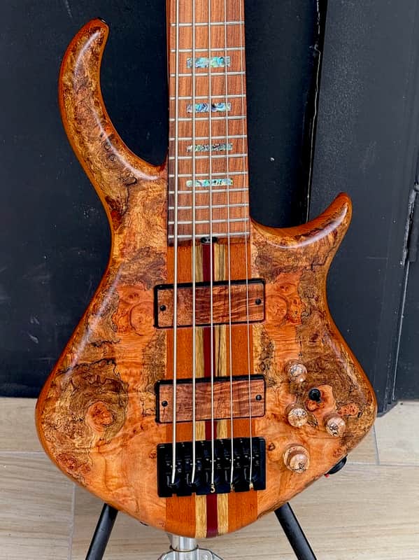 Warrior Dran Michael 5-string Bass "NAMM" 2020 - stunning featherweight Spalted Maple NAMM Show display model # 9. image 1