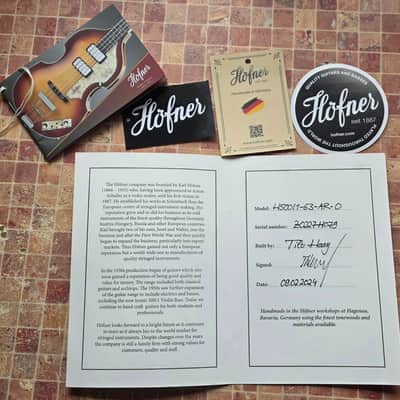 Höfner Höfner 500/1-63-AR-0  Artist Violin Bass 2024- Artist Violin Bass – Made in Germany – Beatle Bass – Mint Condition (2024) image 11
