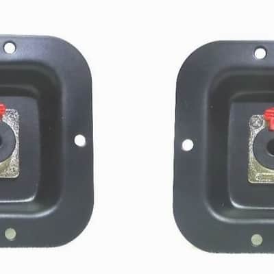 LASE (2)Two Metal Speaker Jack Plates with Locking (1/4") Female Phono Connectors image 1
