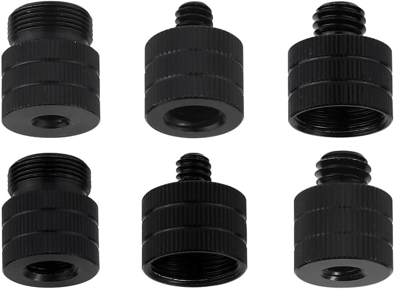 Mic Stand Adapter, Black Aluminium Alloy Camera Stand Adapter Mic Screw Adapter Mic Thread Adapter for All Types Of Tripods Microphones Cameras Stands image 1