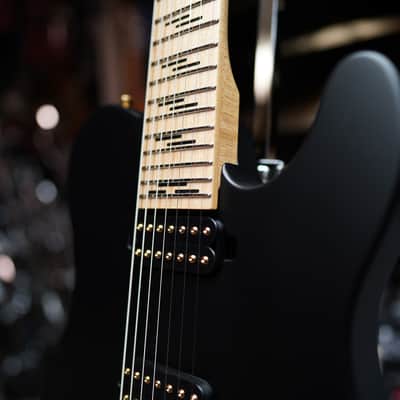 Schecter USA CUSTOM SHOP PT-7 Black Satin 7-String Electric Guitar w/ Black Tolex Case NOS image 13