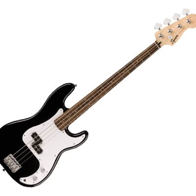 Used Squier Sonic Precision Bass Electric Guitar - Black w/ Laurel FB image 1