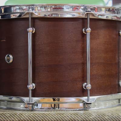 SJC Custom Drums 8"x14" Snare Drum in Mahogany Satin Stain image 5