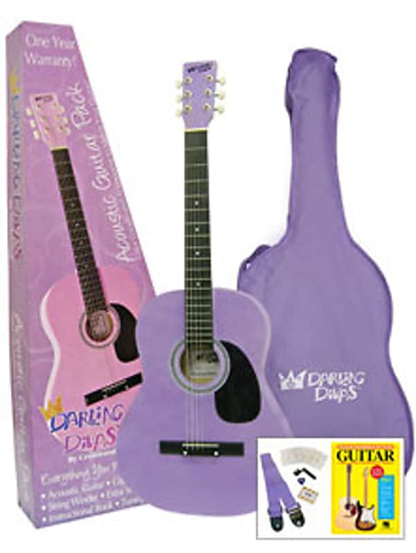 Darling Divas 36" Children's Steel-String Acoustic Guitar for Girls - Purple image 1