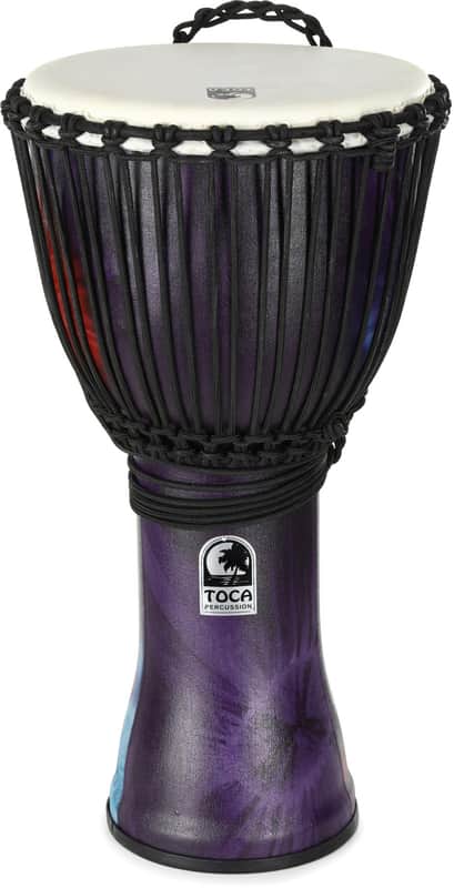 Toca Percussion Freestyle Rope-tuned Djembe - 12 inches  Woodstock Purple image 1