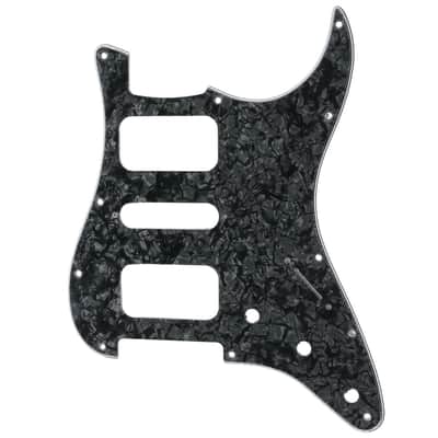 11 Holes Round Corner HSH Strat Pickguard for American/Mexican Fender Standard Stratocaster Electric Guitar, 4Ply Black Pearl image 1