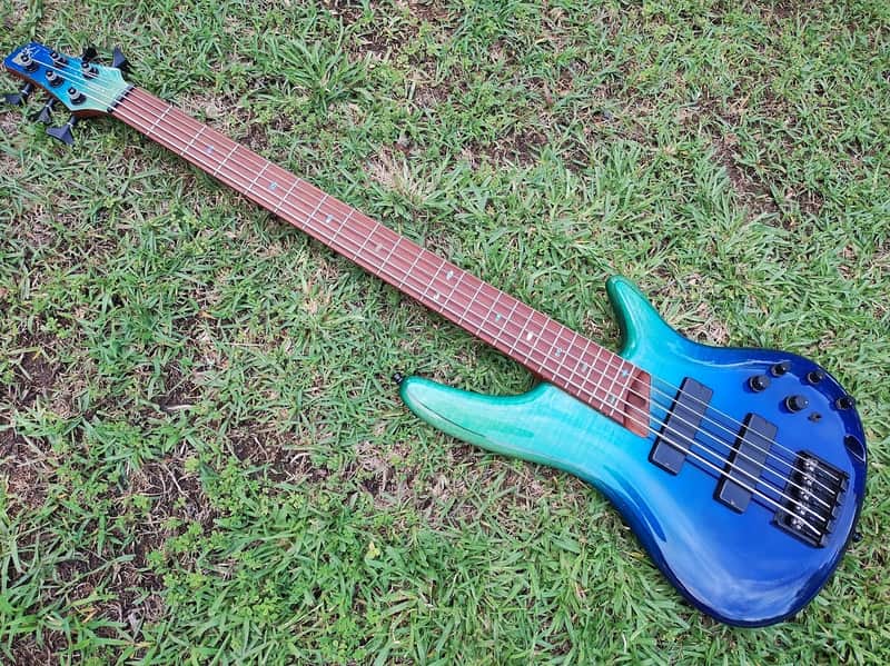 2018-19 Ibanez SR875 SoundGear Bass - Blue Reef  Gradation Finish image 1