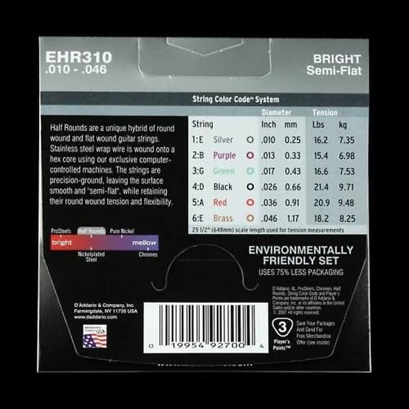 D'Addario EHR310 Half Round Electric Guitar Strings, Regular Light Gauge image 2