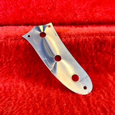 Fender Musicmaster Duo-sonic Mustang control plate 1966 - Chrome guitar bass original vintage USA image 2