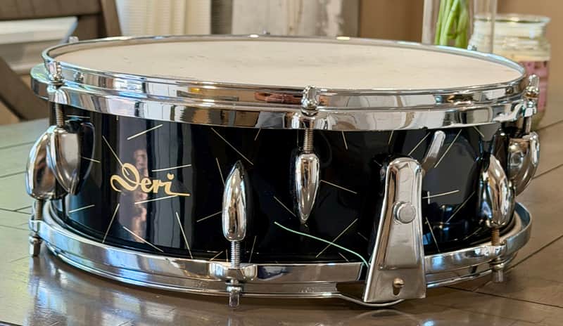 Deri 5x14 snare drum (Germany) 50s - black/gold image 1