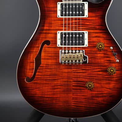 PRS SE Custom 24 Semi-Hollow Piezo 2025 - Present - Orange Tiger Smokeburst image 3