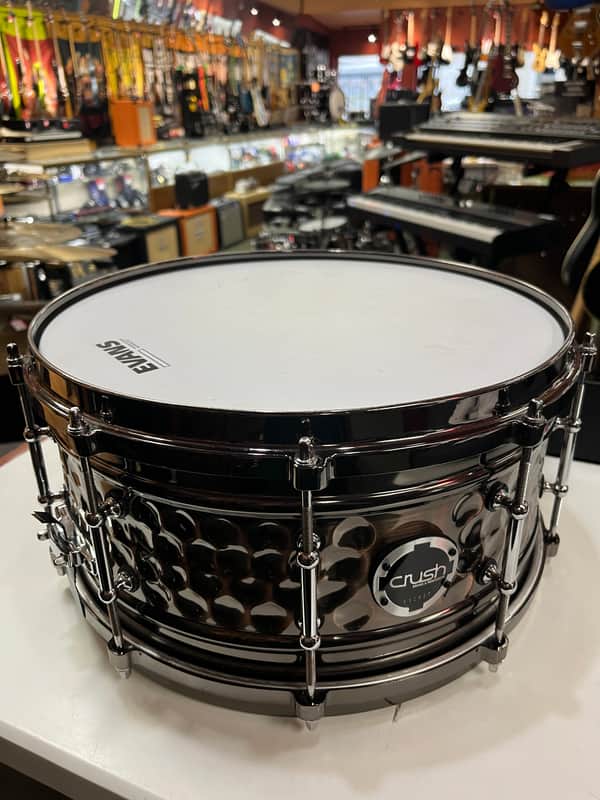 Crush Hybrid 14 x 7" Hammered Brass/Steel Snare Drum image 1