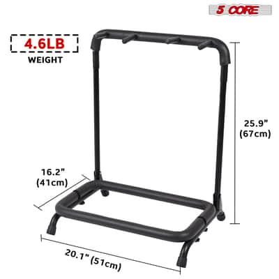 5 Core Guitar Rack Stand 3 Guitars Holder Universal Multi Storage for Acoustic Electric and Bass - GRack 3N1-GRack 3N1 OVAL image 9