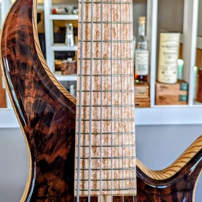 F Bass BN6 Deluxe: Walnut Top, Birdseye Maple fingerboard, 16mm spacing, Matching Ramp image 4