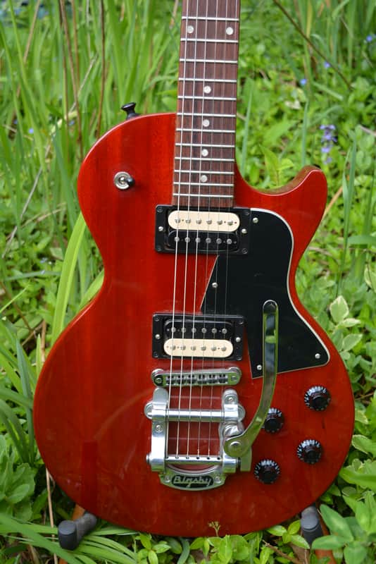 2019 Gibson Les Paul Special Limited Edition in a Heritage Red Cherry finish w/Upgrades such as a Bigsby, Dunlop Black Straploks, Kluson Locking Tuners, New Stringjoy Strings and Newer Brown Gibson HSC image 1