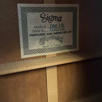 Beautiful Vintage 1990s 'Sigma by Martin' DM-18 Dreadnought Acoustic Guitar image 3