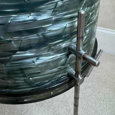 Gretsch Vintage 1951 Round Badge 14” x 21” Cocktail Snare Drum 50s - Blue Pearl image 12