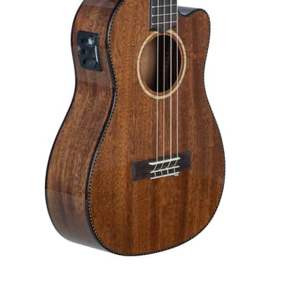 Lanikai All Solid Mahogany Acoustic/Electric Baritone Cutaway Uke Ukulele | +Free Foam Case | Authorized Dealer image 7