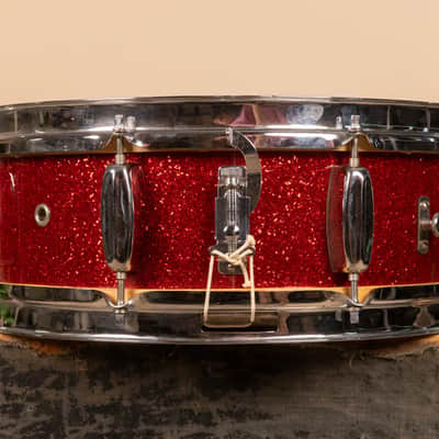 1960 Rogers 5x14 Sparkling Red Pearl Holiday Snare Drum image 3