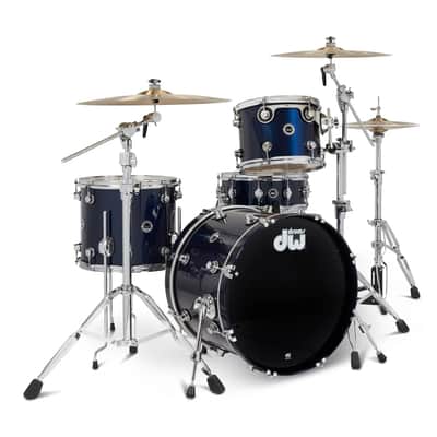 FREE TOM REBATE! - DW DWe 4pc Complete Electronic/Acoustic Drum Set w/Roland V51 Midnight Blue Metallic image 4