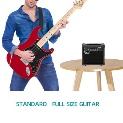 Glarry GST Electric Guitar Red w/ 20W Amplifier image 3